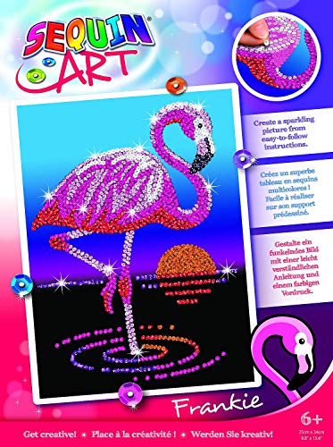 Sequin Art- Kit de Bricolaje para niños, franquee el Flamenco, CREA Bello Arte Colorido con Lentejuelas, Multicolor (5013-1804)