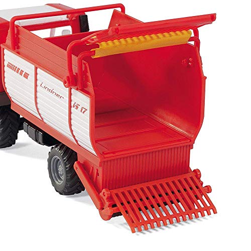 siku 3061, Vehículo multifuncional Lindner Unitrac con autocargador, 1:32, Metal/Plástico, Rojo, Multifuncional