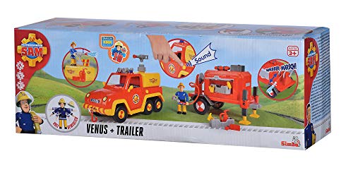 Simba Fireman Feuerwehrmann Sam el Bombero Venus con Colgante y Figura, Color Rojo y Amarillo, 0 (109251086)