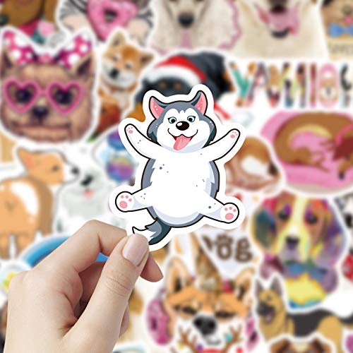 SJUNJIE 80 Piezas Pegatinas de Perros Lindos Pegatinas de Animales Graffiti Vinilo Sticker para Diario Scrapbooking Calendarios Portátil Maleta Coche Monopatines Bicicleta Casco Moto