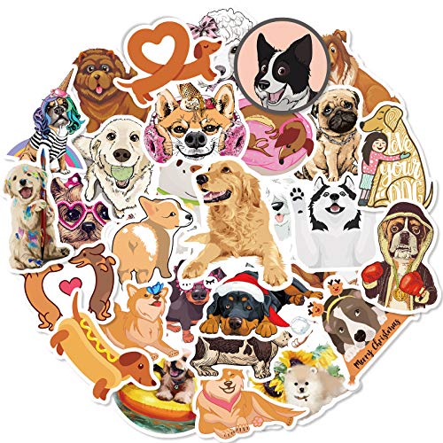 SJUNJIE 80 Piezas Pegatinas de Perros Lindos Pegatinas de Animales Graffiti Vinilo Sticker para Diario Scrapbooking Calendarios Portátil Maleta Coche Monopatines Bicicleta Casco Moto