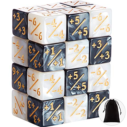 Skylety 24 Piezas Contadores de Dados Dados de Fichas Cubo de Dados D6 Dados de Lealtad Compatible con MTG, CCG, Accesorios de Juegos de Cartas, 2 Colores