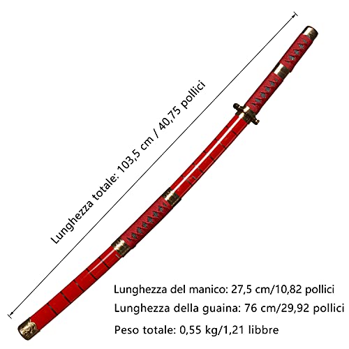 Skyward Blade Espada de madera Roronoa Zoro Katana, Anime Original Textura japonesa Samurai Espada, Kitetsu Katana para colección Cosplay