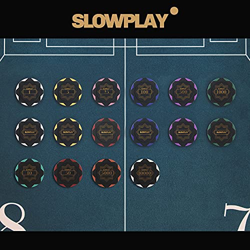 SLOWPLAY Nash Fichas de póquer Clay | Fichas Numeradas de póquer Tournament, 40 mm, 14 Gramos, 50 Unidades | Juego Fichas de Póquer, Arcilla Fichas de Póquer Ideal para Texas Holdem Poker (1)