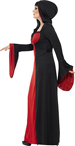 Smiffys-40077X2 Halloween Disfraz de vampiresa siniestra con Vestido Largo con Capucha, Color Rojo, XXL-EU Tamaño 52-54 (Smiffy'S 40077X2)