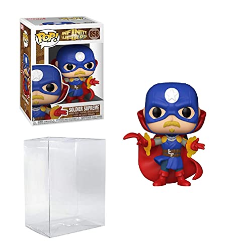 Soldado Supreme Pop #858 Marvel Infinity Warps: figura de vinilo (incluye funda protectora Ecotek Pop Box)