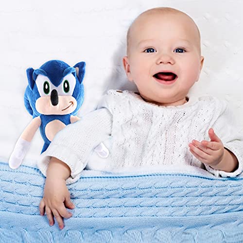 Sonic Muñeco de Peluche - simyron Animales de Peluche Sonic Juguetes Figuras de Felpa Cumpleaños Creativo Peluches para Niños Niñas 20CM (Azul)