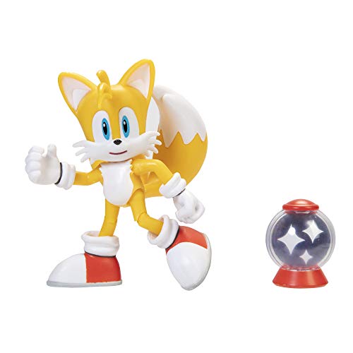 Sonic The Hedgehog Figura de acción de Colas Modernas de 4 Pulgadas con Caja de artículos invencible