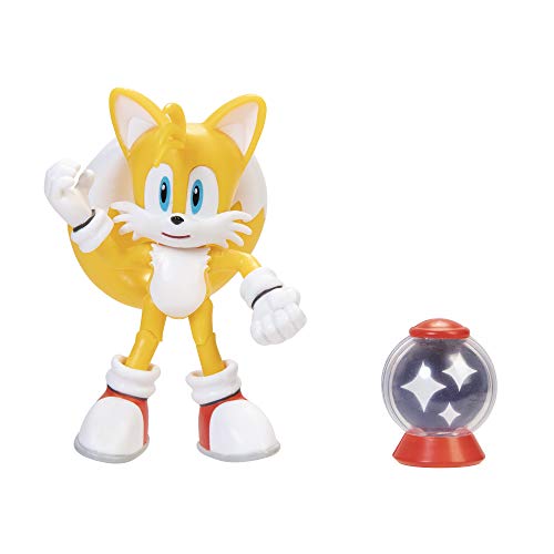 Sonic The Hedgehog Figura de acción de Colas Modernas de 4 Pulgadas con Caja de artículos invencible