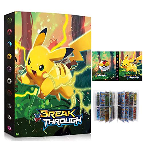 Soporte de tarjeta de álbum de recortes compatible con tarjetas de Pokemon, carpeta de tarjetas, soporte de álbum de tarjeta, álbum de portada, las mejores tarjetas de intercambio - Pikachu（XY）