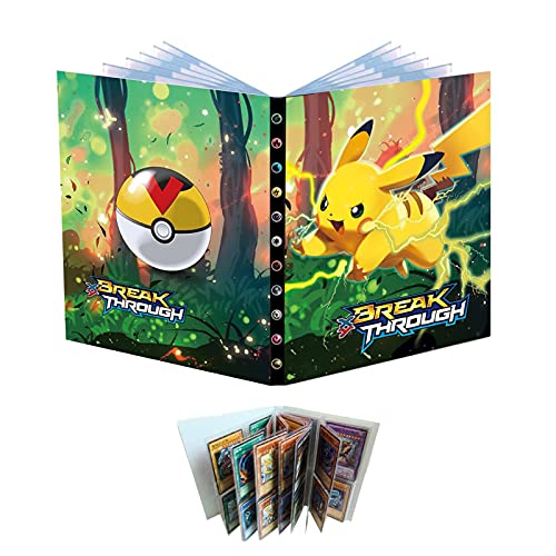 Soporte de tarjeta de álbum de recortes compatible con tarjetas de Pokemon, carpeta de tarjetas, soporte de álbum de tarjeta, álbum de portada, las mejores tarjetas de intercambio - Pikachu（XY）