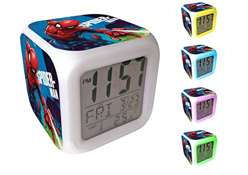 Spiderman oficial, despertador,reloj despertador digital LED, educativo