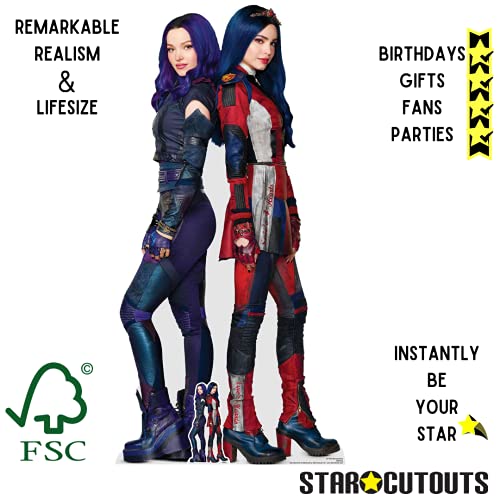 Star Cutouts Ltd-SC1564 Cardboard Cutout Gift for Fans, Friends & Family SC1564 Mal and Evie Descendants-Recorte de cartón para aficionados, amigos y familia, color multicolor