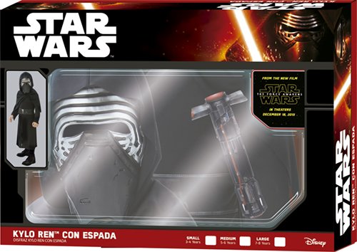 Star Wars - Disfraz de Kylo REN + Espada con Cruz para niños (Rubie'S 620514-M)