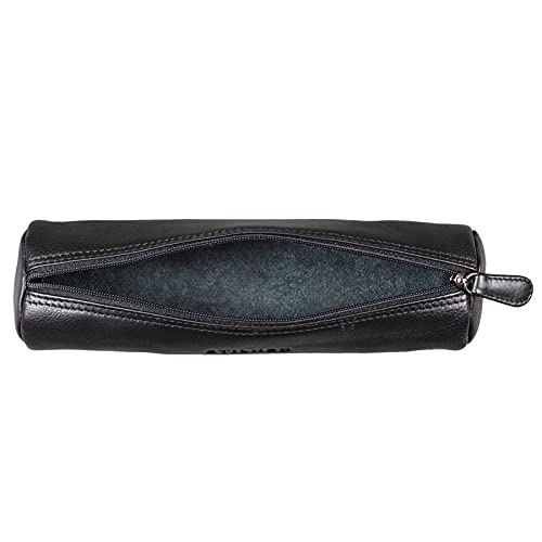 STILORD 'Miller' Estuche Redondo Piel Vintage Bolsa para Lápices y Bolígrafos Estuche Escolar Pencil Case Roll Portatodo para Hombre Mujer Cartuchera de Cuero, Color:Negro