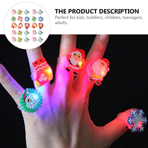 STOBOK 25Pcs LED Light UP Anillo Favor DE Navidad FAVORES Formando LUZ DE DEDA Fuerte DE DIBUJE DE Fuerte DE DIBUJETE Flujo para LOS Anos DE JUEJO DE Juego Muñeco de Nieve Santa Árbol