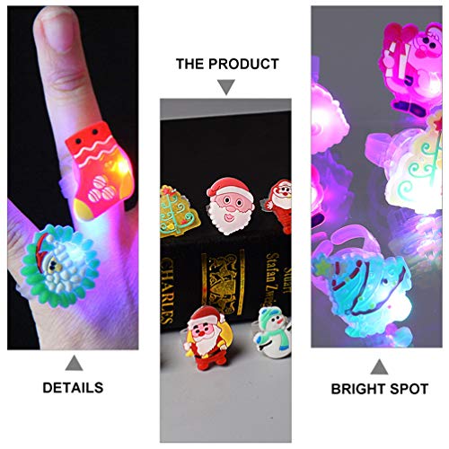 STOBOK 25Pcs LED Light UP Anillo Favor DE Navidad FAVORES Formando LUZ DE DEDA Fuerte DE DIBUJE DE Fuerte DE DIBUJETE Flujo para LOS Anos DE JUEJO DE Juego Muñeco de Nieve Santa Árbol