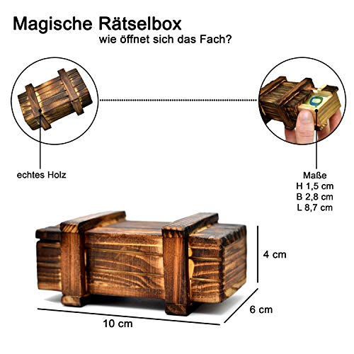 Store HD Caja de regalo mágica, rompecabezas, caja de madera con compartimento secreto para regalar dinero, cupones de cumpleaños, pequeños regalos, joyas