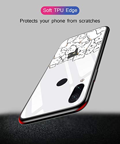 Suhctup Carcasa de Cristal Templado de Dibujos Lindo Compatible con Xiaomi Mi MAX 2 Funda Vidrio Templado Transparante Clear Antichoques Cover Suave Slicona Gel TPU Cuadro Case,Gatos