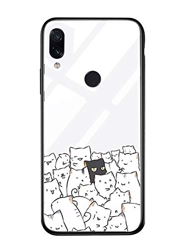 Suhctup Carcasa de Cristal Templado de Dibujos Lindo Compatible con Xiaomi Mi MAX Funda Vidrio Templado Transparante Clear Antichoques Cover Suave Slicona Gel TPU Cuadro Case,Gatos