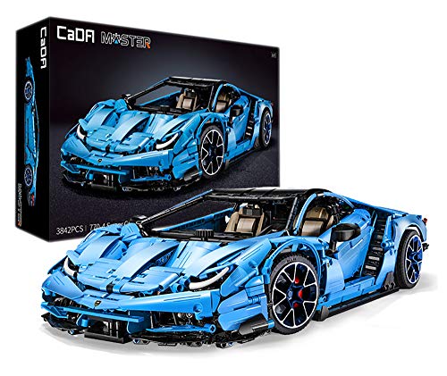 Supercoche Italiano Azul de 12 Cilindros 3842 Piezas (Compatible con Lego Technic) Moc Desinger Thijs de Boer C61041 CaDA Master C61041W