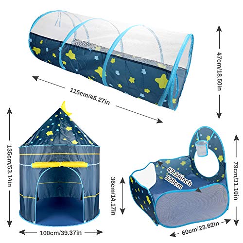 Tende da gioco per Ragazze e Ragazzi, CestMall 3 in 1 Tenda da gioco per Bambini con tenda da casa Tunnel di palline da Piscina, Tenda Pop-up per Bambini Tenda da Palazzo Tenda da gioco con Borsa