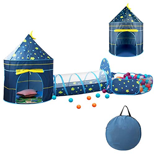 Tende da gioco per Ragazze e Ragazzi, CestMall 3 in 1 Tenda da gioco per Bambini con tenda da casa Tunnel di palline da Piscina, Tenda Pop-up per Bambini Tenda da Palazzo Tenda da gioco con Borsa