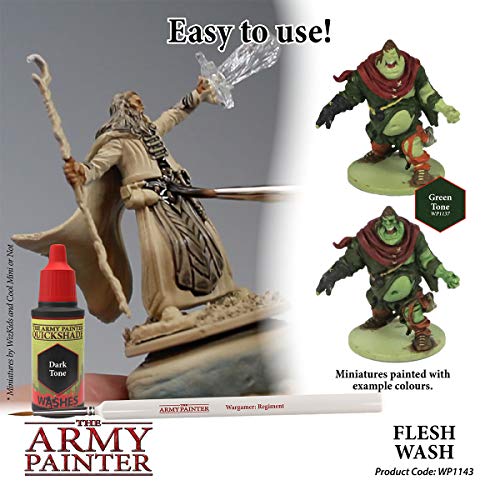 The Army Painter Flesh Wash Warpaint - Pintura Acrílica a Base de Agua, No Tóxica, De Alta Pigmentación, para Pintar Miniaturas