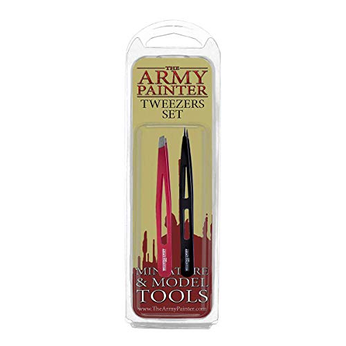 The Army Painter | Set de 2 Pinzas | Pinza de Punta Plana y Pinza de Punta de Aguja|perfectas para trabajo con Plástico, Resina y Metal | Juego de Mesa y Modelado de Figuras Miniatura