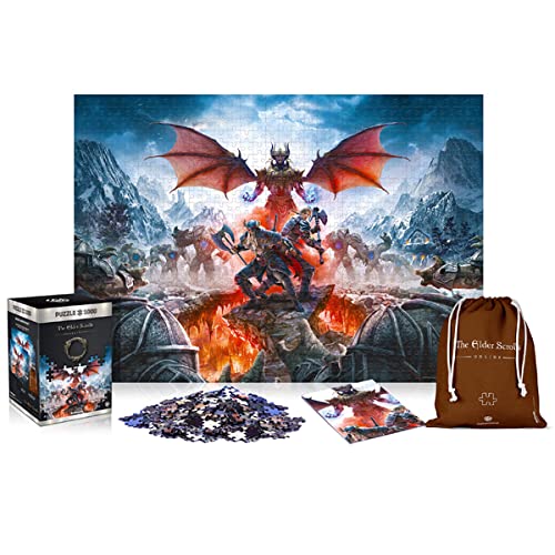 The Elder Scrolls Online Vista of Greymoor | Puzzle 1000 Piezas | Incluye póster y Bolsa | 68 x 48 | Videojuego | Rompecabezas para Adultos y Adolescentes | para Navidad y Regalos | Decoración