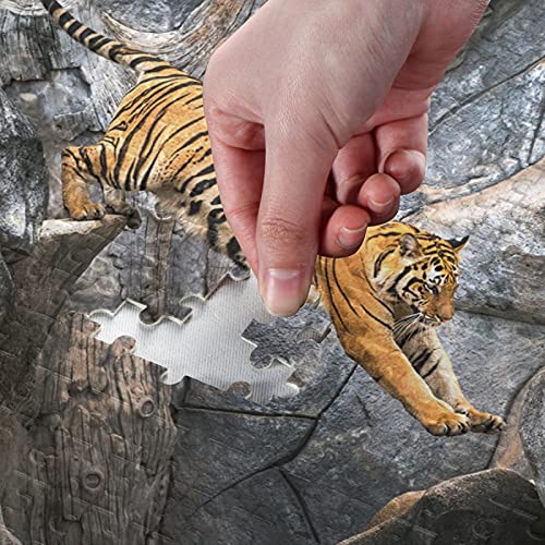 Tigre Abstracto Saltando Roca Puzzle 500 1000 Piezas Rompecabezas Adultos Juguetes Juego de Rompecabezas Ilustraciones para Adolescentes Niñas