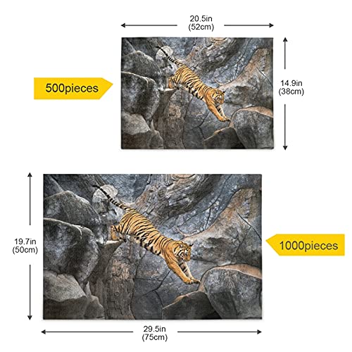 Tigre Abstracto Saltando Roca Puzzle 500 1000 Piezas Rompecabezas Adultos Juguetes Juego de Rompecabezas Ilustraciones para Adolescentes Niñas