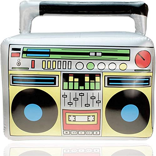 TK Gruppe Timo Klingler Inflable Retro Ghetto Blaster Hip Hop Radio Walkman 80s 90s Accesorios de Fiesta Disfraz Mardi Gras Carnaval Bad Taste Assi