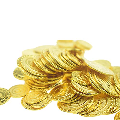 Tomaibaby 100 Piezas de Monedas de Oro Pirata Fiesta de Pirata Juguetes del Tesoro Monedas de Oro Juguetes No Tóxicos Monedas Divertidas Novedades para Niños Niños