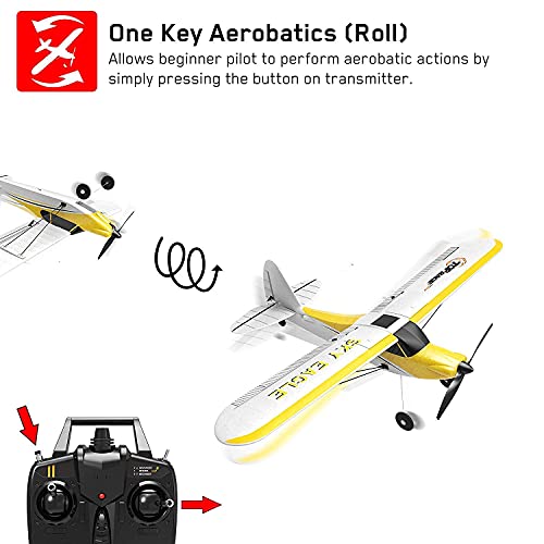 Top Race Avión Rc de 4 canales, juguete de avión con control remoto para adultos y niños, para hacer rools y bucles, fácil y listo para volar, gran regalo para adultos y niños TR-C385