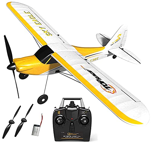 Top Race Avión Rc de 4 canales, juguete de avión con control remoto para adultos y niños, para hacer rools y bucles, fácil y listo para volar, gran regalo para adultos y niños TR-C385