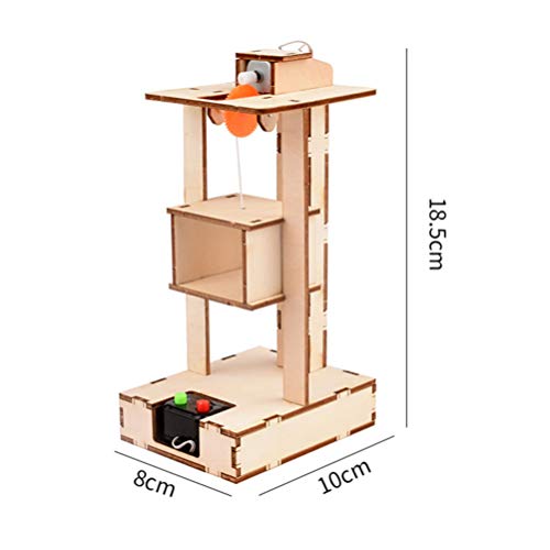 TOYANDONA Juguete de ascensor, mando a distancia, equipo físico, grúas, ascensores, modelo de tecnología educativa, pequeño tallo, montaje de ciencia, kit de experimentos (sin batería)