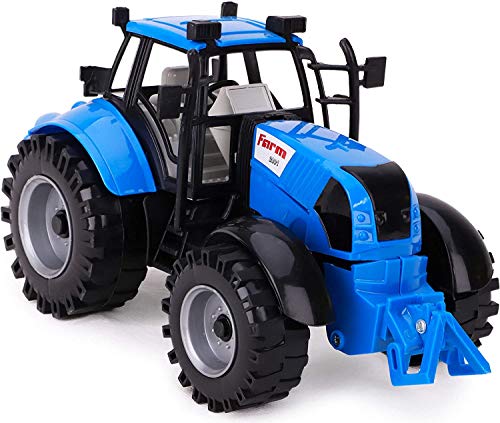 ToylandⓇ Trattore agricolo motorizzato con attrito 22cm x 12cm cofano apribile - BLU