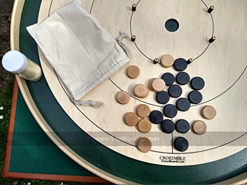 Tracey Tour Championship Crokinole Board (Masters Green Ditch and Hole with 26 disks)