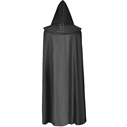 Traje con capucha para hombre, traje de caballero, traje Retro gótico de Halloween, Cosplay, traje negro, Túnica de mago (S,Azul)