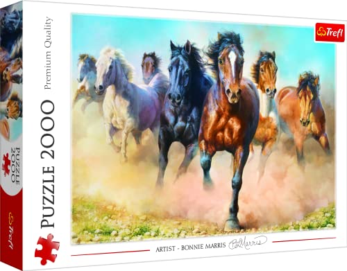 Trefl-Puzzles 2000 Piezas, Adultos y niños a Partir de 12 años, Color Manada de Caballos al Galope