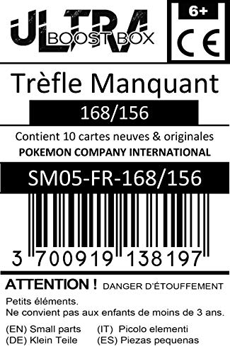 Trèfle Manquant 168/156 Dresseur Secrète - #myboost X Soleil & Lune 5 Ultra-Prisme - Coffret de 10 Cartes Pokémon Françaises