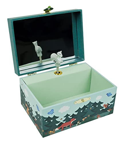 Trousselier - Music Box Fox in Forest, S50402, Verde