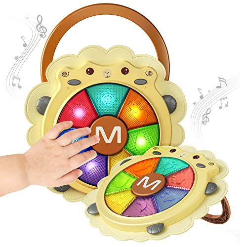 Tumama Baby Musical Electronic Drum Set Instrumentos de Sonido Ligeros Juego Actividad sensorial Juguete de Vacaciones Regalos de cumpleaños Niño recién Nacido de 18 Meses en adelante