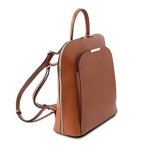 Tuscany Leather TL Bag - Mochila para Mujer en Piel Saffiano - TL141631 (Cognac)