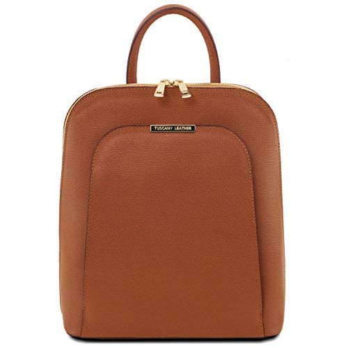 Tuscany Leather TL Bag - Mochila para Mujer en Piel Saffiano - TL141631 (Cognac)