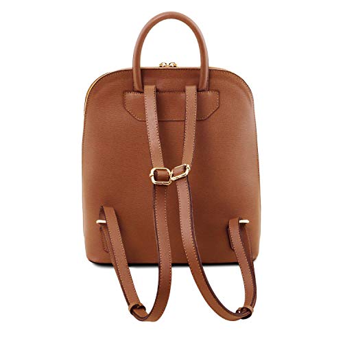 Tuscany Leather TL Bag - Mochila para Mujer en Piel Saffiano - TL141631 (Cognac)