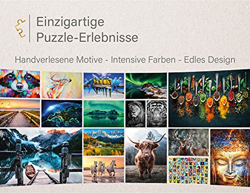 Ulmer Puzzleschmiede - Puzzle "Zauberhafte Canada" - Clásico puzle de 1000 piezas de la naturaleza - Diseño de noche del Alto Norte de Canadá - Paisaje salvaje y espectaculares luces polares