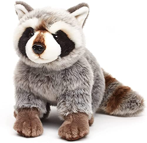 Uni-Toys - Mapache Sentado - 25 cm (Longitud) - Oso, Animal del Bosque - Peluche