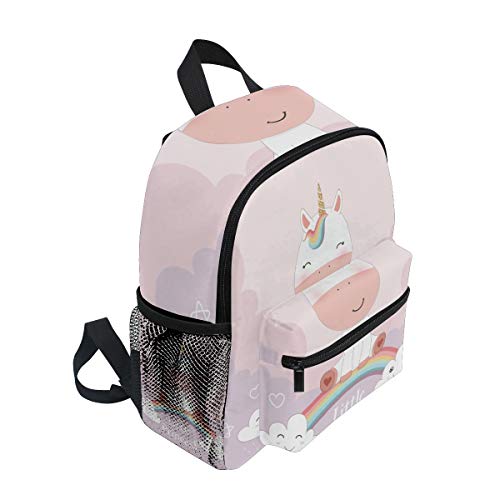 Unicornio Rosa Arcoiris Mochila para Preescolar Toddler Kids Estudiante Mochilas para Infantiles 2-7 Años Niñas Niños